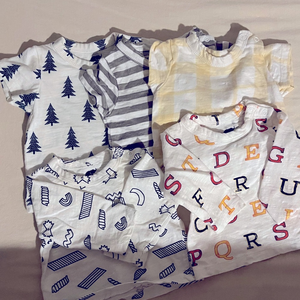 5 Organic Cotton Baby Tee Shirts